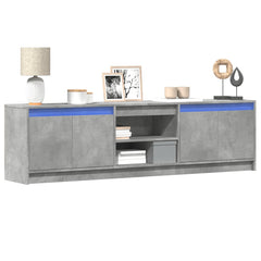 TV Cabinet with LED 180x34x50 cm Engineered Wood Concrete grey