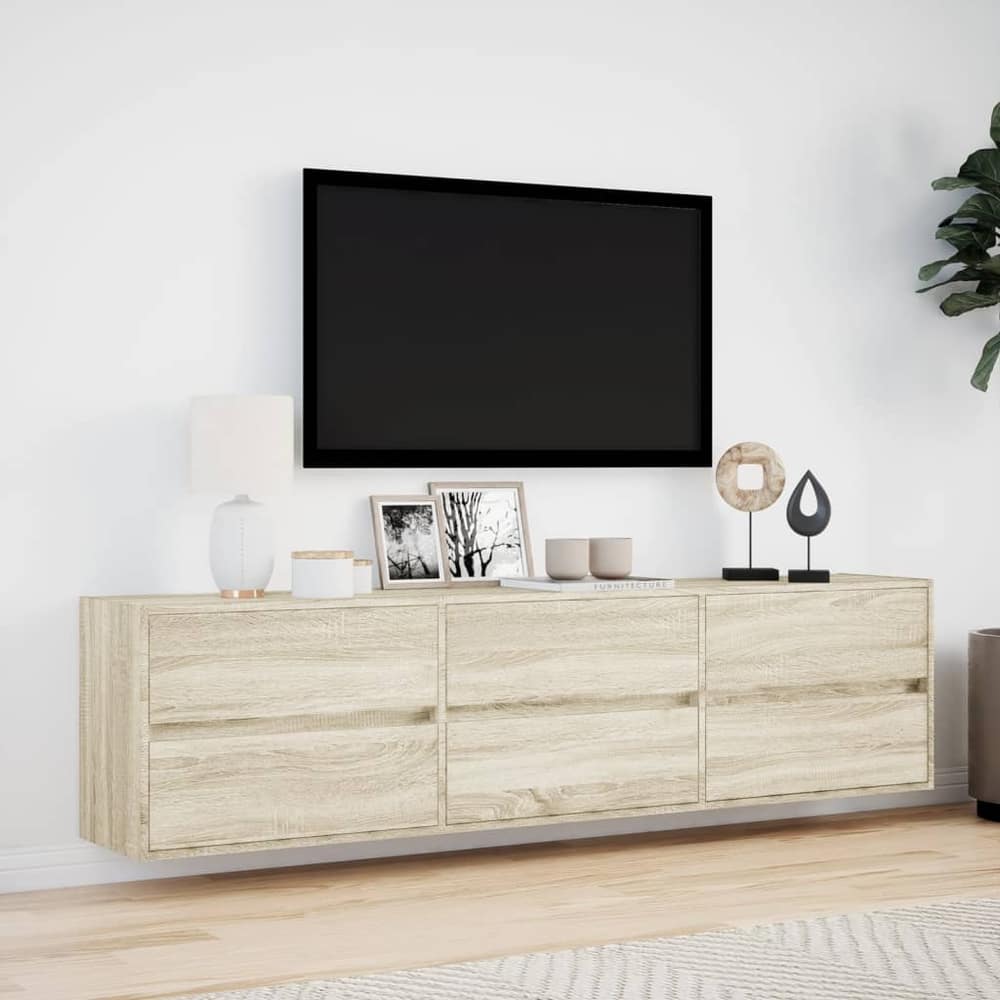 TV Wall Cabinet with LED 180x31x45 cm Sonoma oak