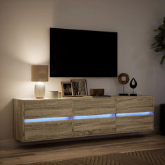TV Wall Cabinet with LED 180x31x45 cm Sonoma oak