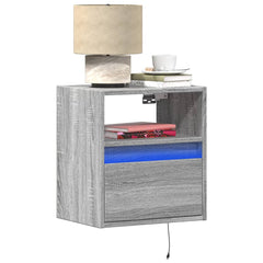 vidaXL Wall-mounted Bedside Cabinets with LED Lights