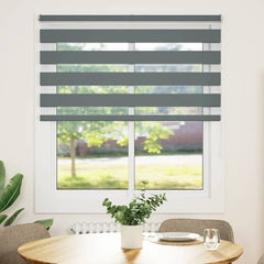 vidaXL Zebra Blind Dark Grey 125x100 cm Fabric Width 120.9 cm Polyester 2