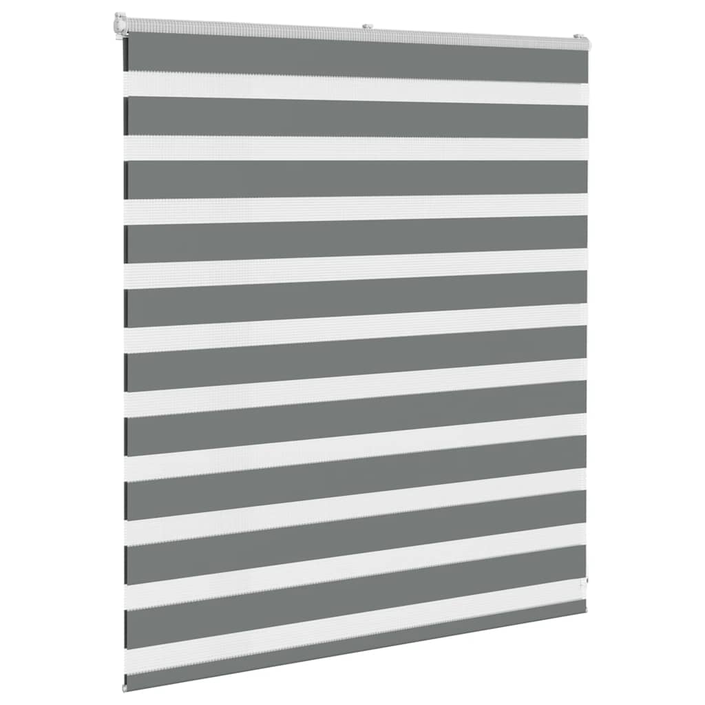 vidaXL Zebra Blind Dark Grey 125x100 cm Fabric Width 120.9 cm Polyester 3