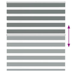 vidaXL Zebra Blind Dark Grey 125x100 cm Fabric Width 120.9 cm Polyester 5