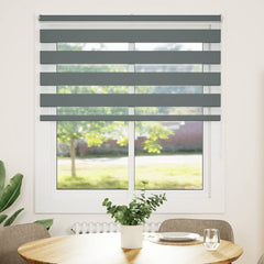 vidaXL Zebra Blind Dark Grey 130x100 cm Fabric Width 125.9 cm Polyester 2