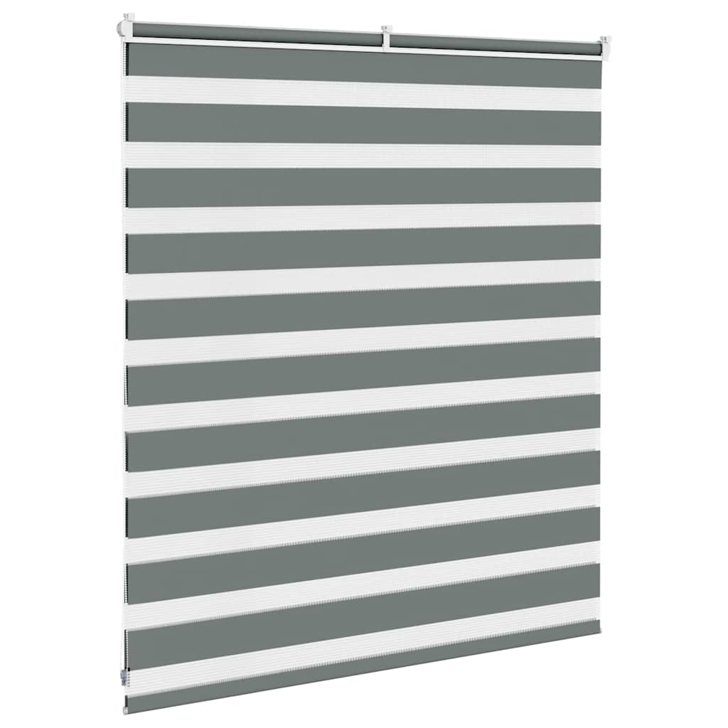 vidaXL Zebra Blind Dark Grey 130x100 cm Fabric Width 125.9 cm Polyester 4