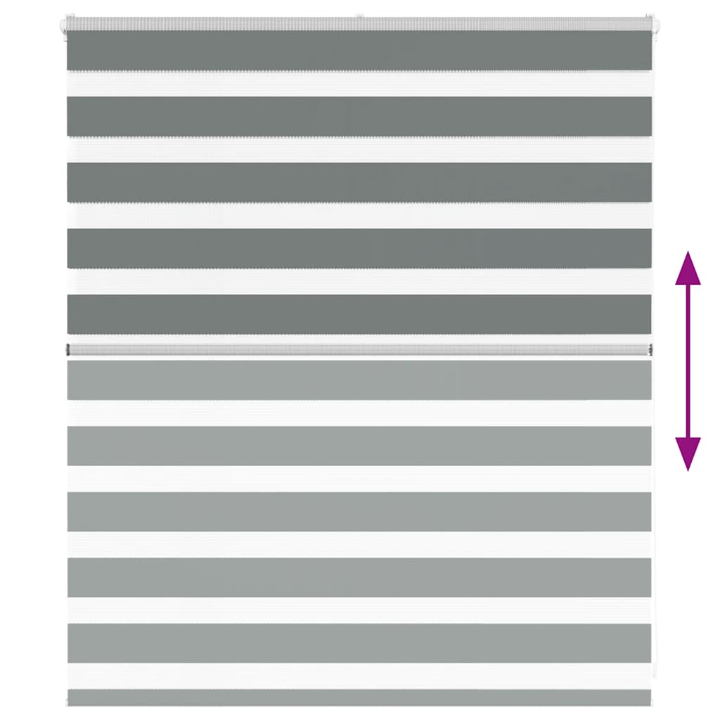 vidaXL Zebra Blind Dark Grey 130x100 cm Fabric Width 125.9 cm Polyester 5