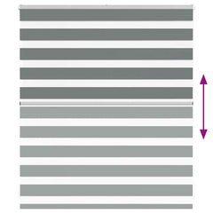 vidaXL Zebra Blind Dark Grey 130x100 cm Fabric Width 125.9 cm Polyester 5