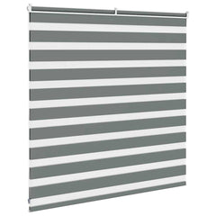 vidaXL Zebra Blind Dark Grey 140x100 cm Fabric Width 135.9 cm Polyester 4