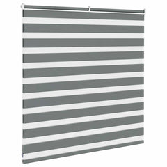 vidaXL Zebra Blind Dark Grey 145x100 cm Fabric Width 140.9 cm Polyester 4