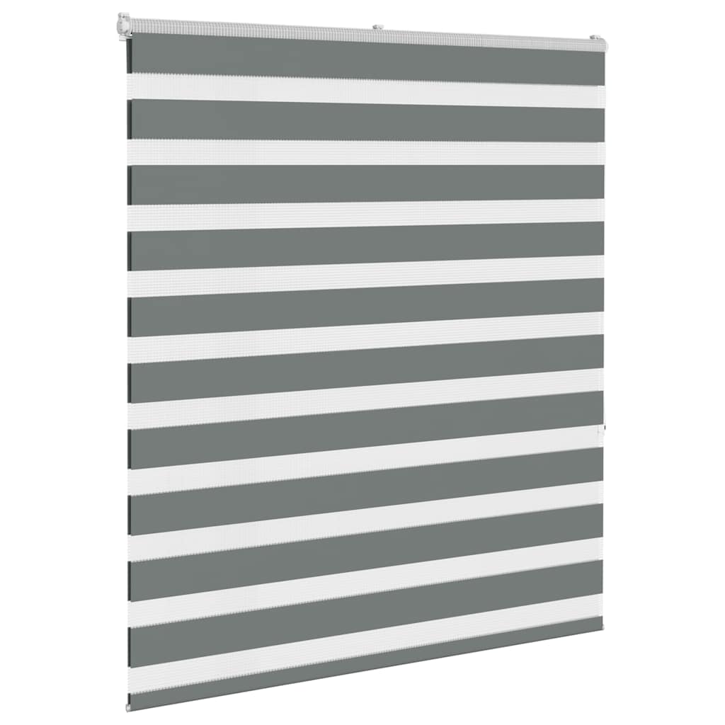 vidaXL Zebra Blind Dark Grey 120x150 cm Fabric Width 115.9 cm Polyester 3