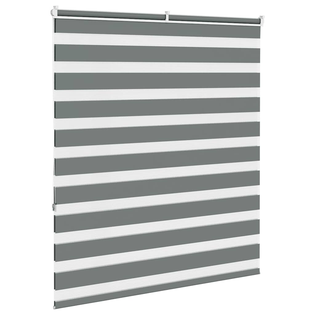 vidaXL Zebra Blind Dark Grey 120x150 cm Fabric Width 115.9 cm Polyester 4