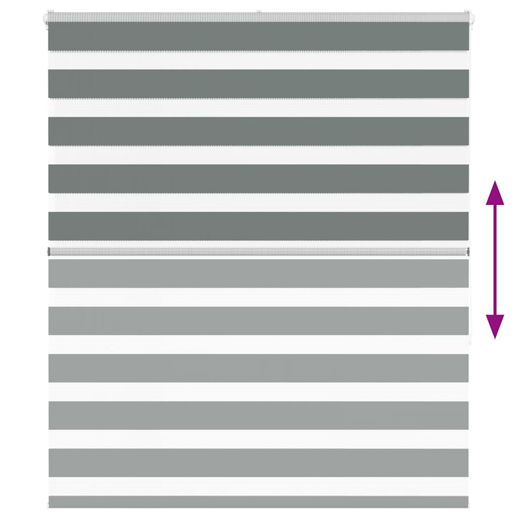 vidaXL Zebra Blind Dark Grey 120x150 cm Fabric Width 115.9 cm Polyester 5