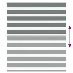 vidaXL Zebra Blind Dark Grey 120x150 cm Fabric Width 115.9 cm Polyester 5
