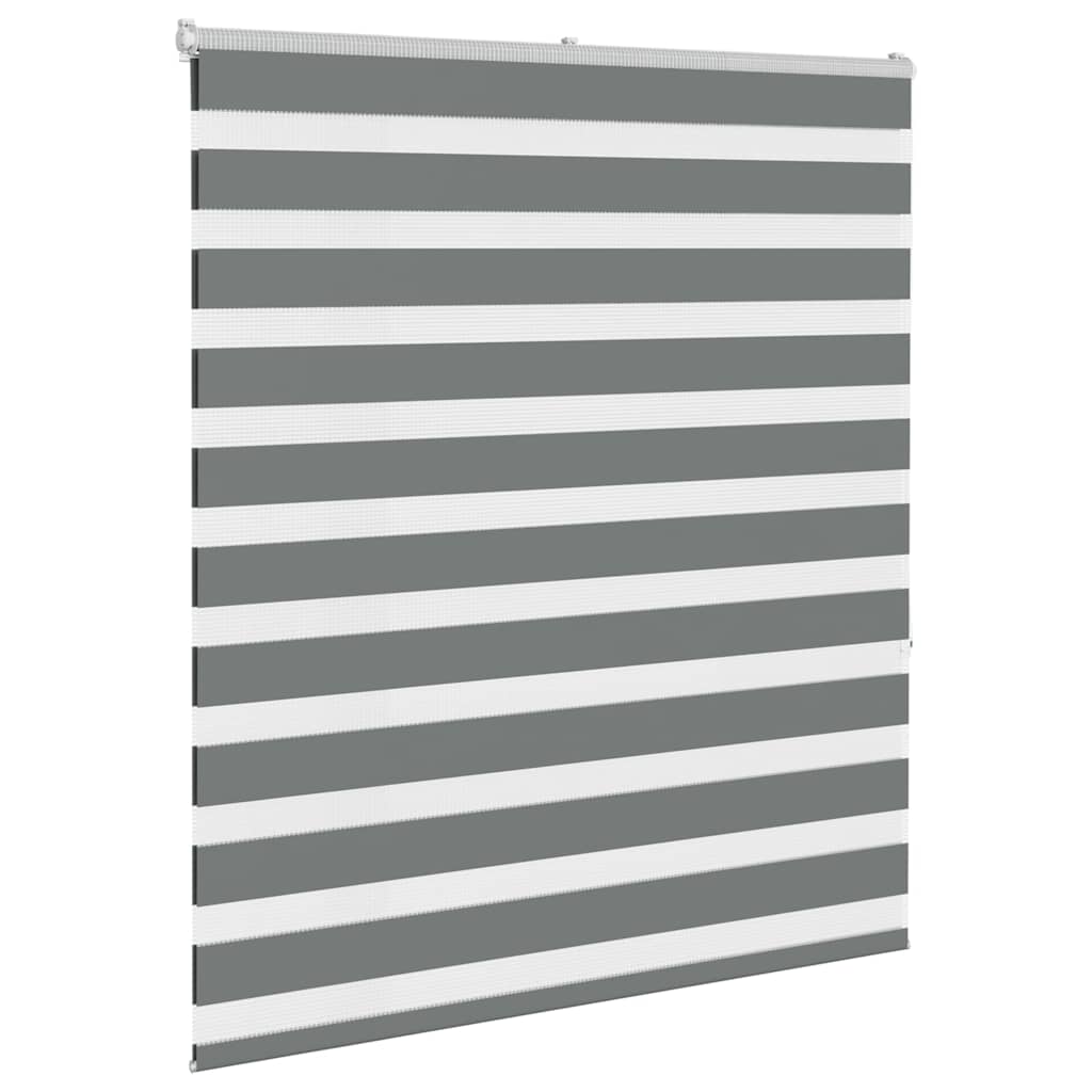 vidaXL Zebra Blind Dark Grey 125x150 cm Fabric Width 120.9 cm Polyester 3