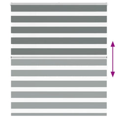vidaXL Zebra Blind Dark Grey 125x150 cm Fabric Width 120.9 cm Polyester 5