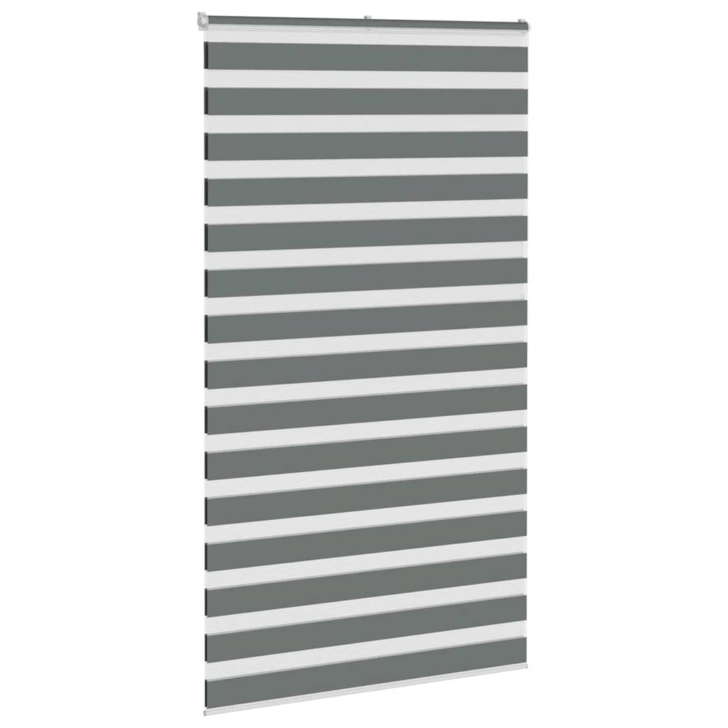 vidaXL Zebra Blind Dark Grey 125x200 cm Fabric Width 120.9 cm Polyester 3