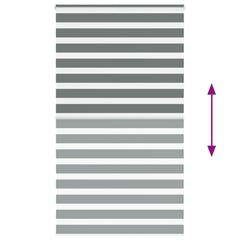 vidaXL Zebra Blind Dark Grey 125x200 cm Fabric Width 120.9 cm Polyester 5