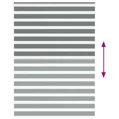 vidaXL Zebra Blind Dark Grey 165x200 cm Fabric Width 160.9 cm Polyester 5