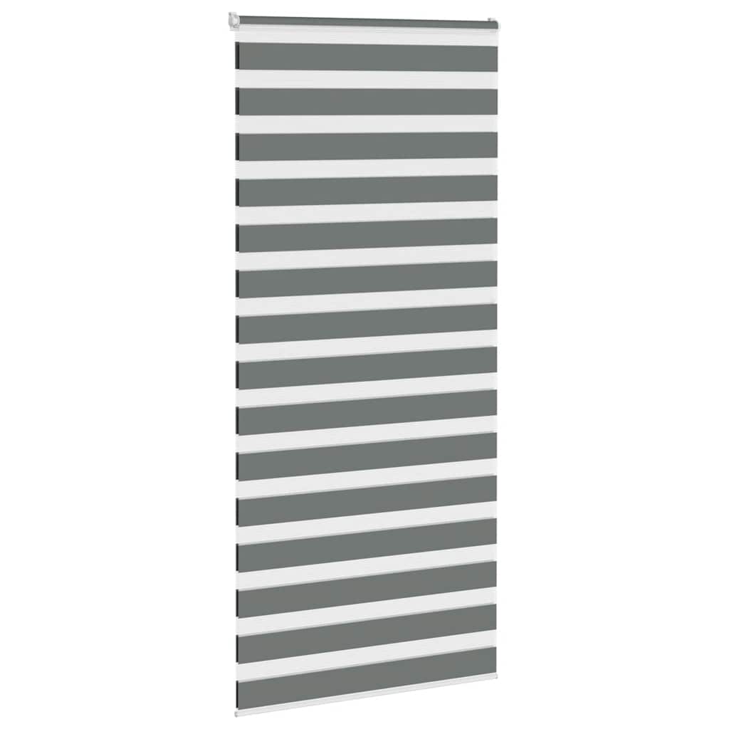 vidaXL Zebra Blind Dark Grey 110x230 cm Fabric Width 105.9 cm Polyester 3