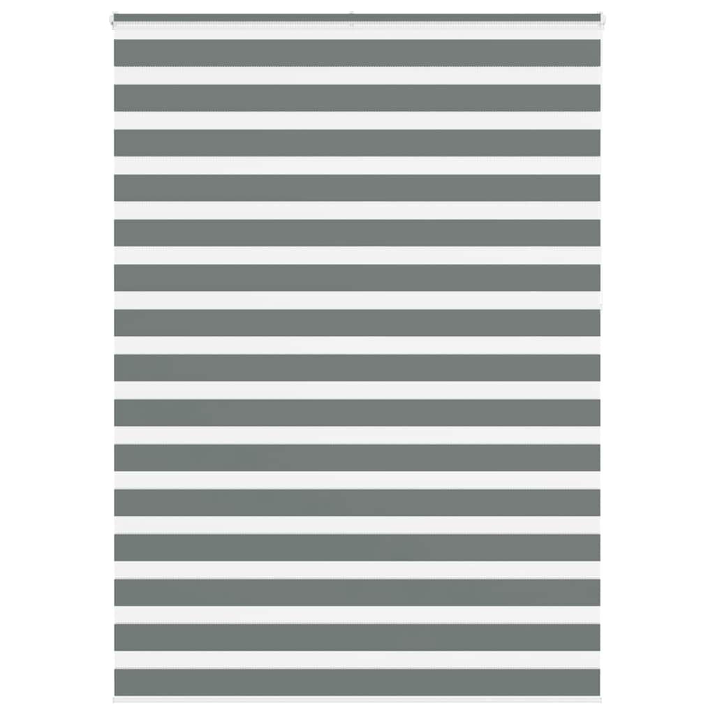 vidaXL Zebra Blind Dark Grey 160x230 cm Fabric Width 155.9 cm Polyester 1