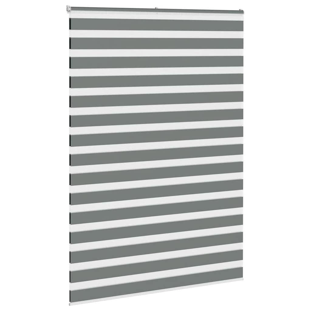 vidaXL Zebra Blind Dark Grey 160x230 cm Fabric Width 155.9 cm Polyester 3