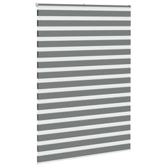 vidaXL Zebra Blind Dark Grey 160x230 cm Fabric Width 155.9 cm Polyester 3