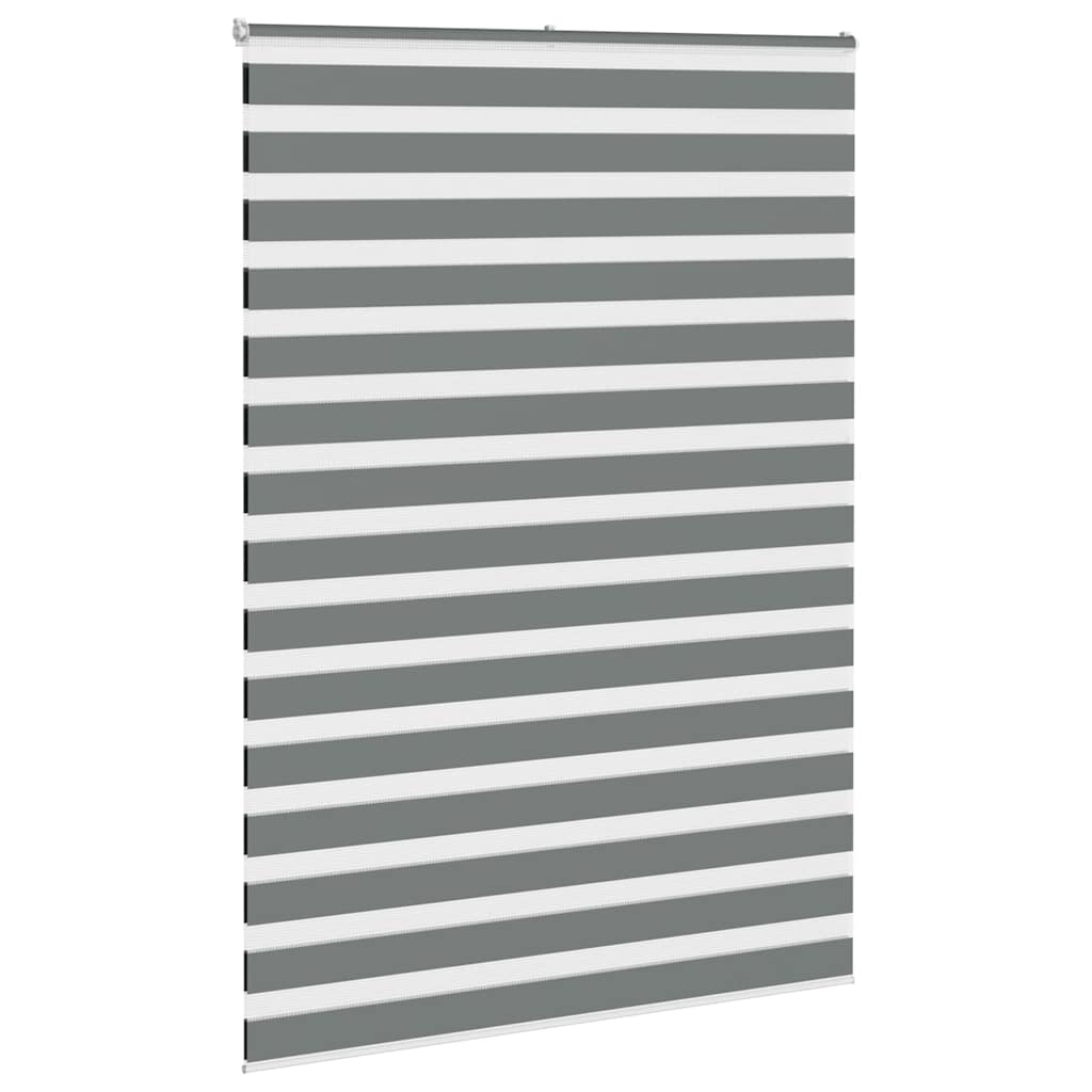 vidaXL Zebra Blind Dark Grey 165x230 cm Fabric Width 160.9 cm Polyester 3