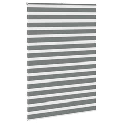 vidaXL Zebra Blind Dark Grey 165x230 cm Fabric Width 160.9 cm Polyester 3
