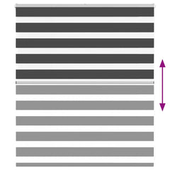 vidaXL Zebra Blind Black 125x100 cm Fabric Width 120.9 cm Polyester 5
