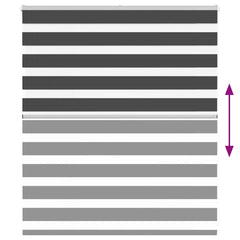 vidaXL Zebra Blind Black 130x100 cm Fabric Width 125.9 cm Polyester 5