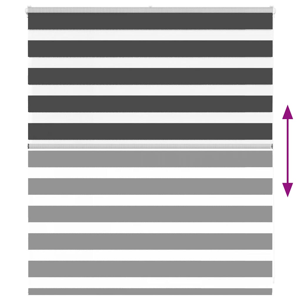vidaXL Zebra Blind Black 135x100 cm Fabric Width 130.9 cm Polyester 5