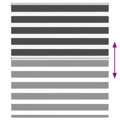 vidaXL Zebra Blind Black 120x150 cm Fabric Width 115.9 cm Polyester 5