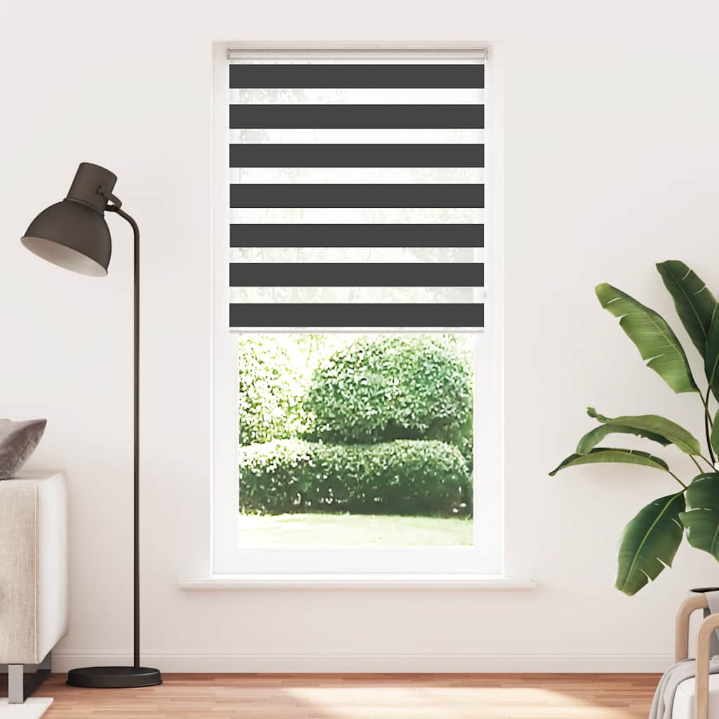 vidaXL Zebra Blind Black 115x230 cm Fabric Width 110,9 cm Polyester 1