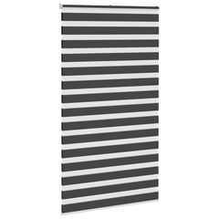 vidaXL Zebra Blind Black 130x230 cm Fabric Width 125.9 cm Polyester 3