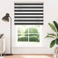 vidaXL Zebra Blind Black 150x230 cm Fabric Width 145.9 cm Polyester 2
