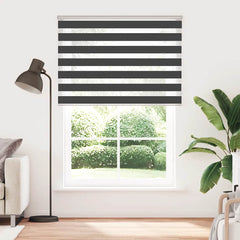 vidaXL Zebra Blind Black 165x230 cm Fabric Width 160.9 cm Polyester 2