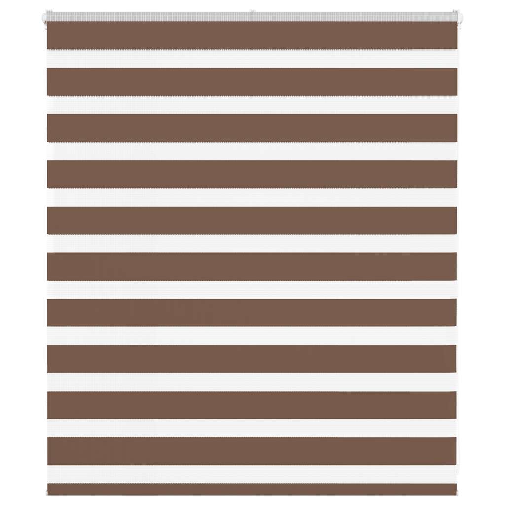 vidaXL Zebra Blind Brown 125x100 cm Fabric Width 120.9 cm Polyester 1