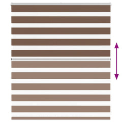 vidaXL Zebra Blind Brown 130x100 cm Fabric Width 125.9 cm Polyester 5