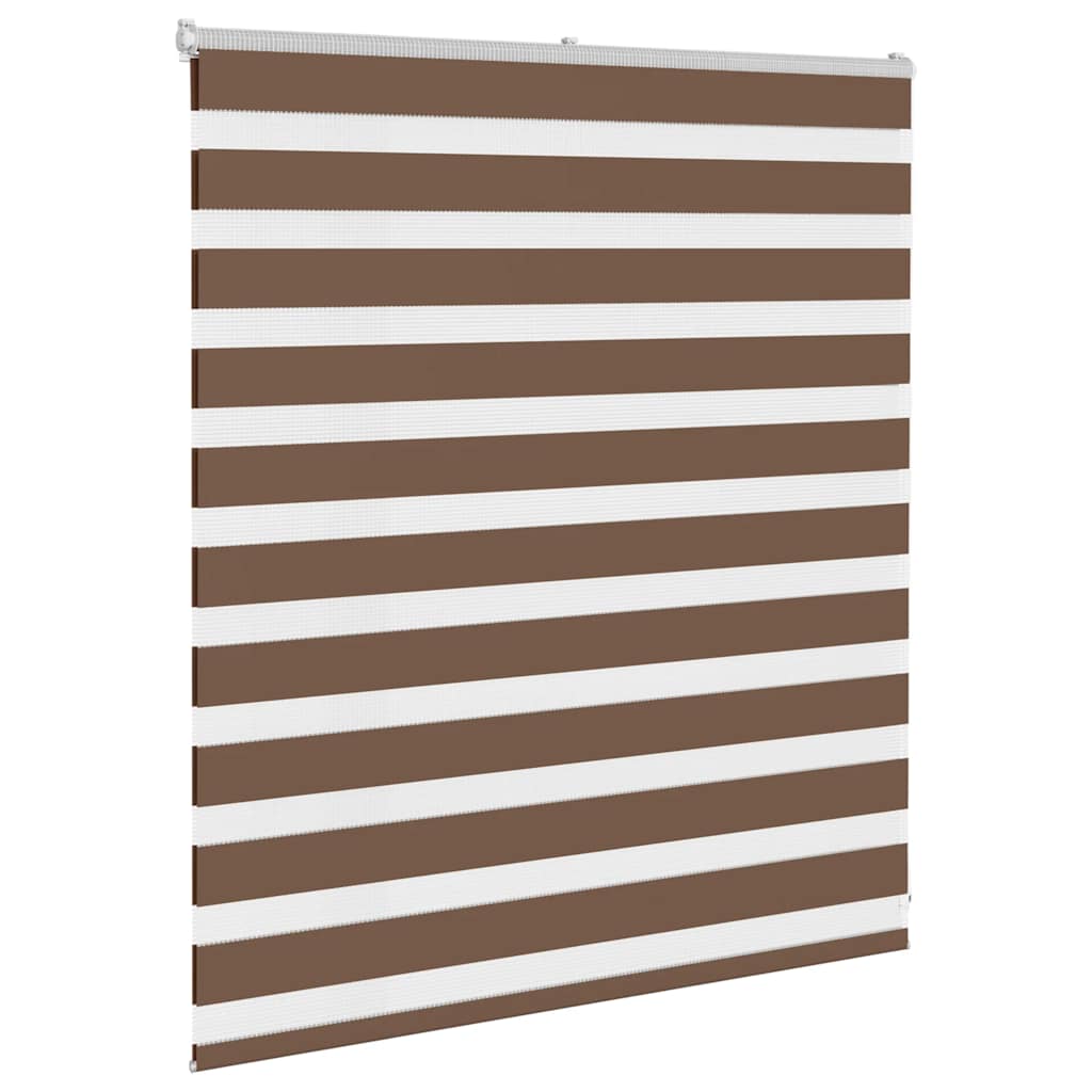 vidaXL Zebra Blind Brown 135x100 cm Fabric Width 130.9 cm Polyester 3