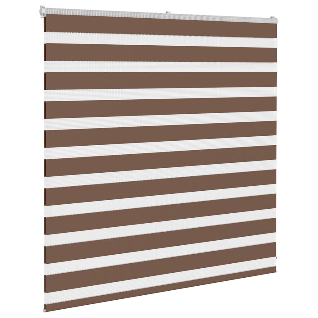 vidaXL Zebra Blind Brown 140x100 cm Fabric Width 135.9 cm Polyester 3