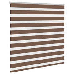 vidaXL Zebra Blind Brown 140x100 cm Fabric Width 135.9 cm Polyester 3