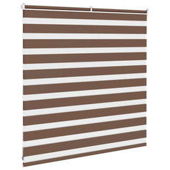vidaXL Zebra Blind Brown 140x100 cm Fabric Width 135.9 cm Polyester 4