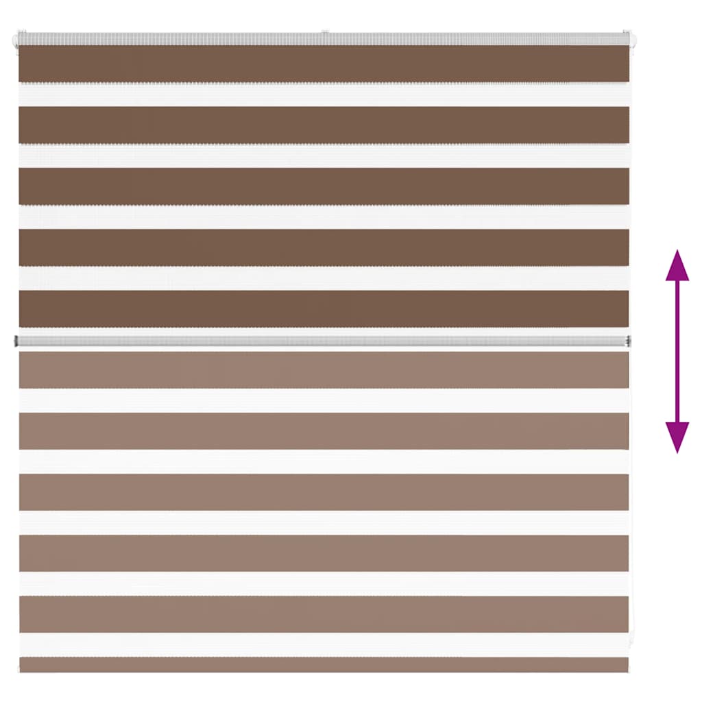 vidaXL Zebra Blind Brown 140x100 cm Fabric Width 135.9 cm Polyester 5