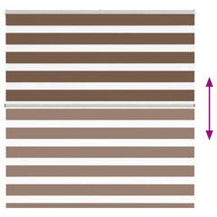 vidaXL Zebra Blind Brown 140x100 cm Fabric Width 135.9 cm Polyester 5