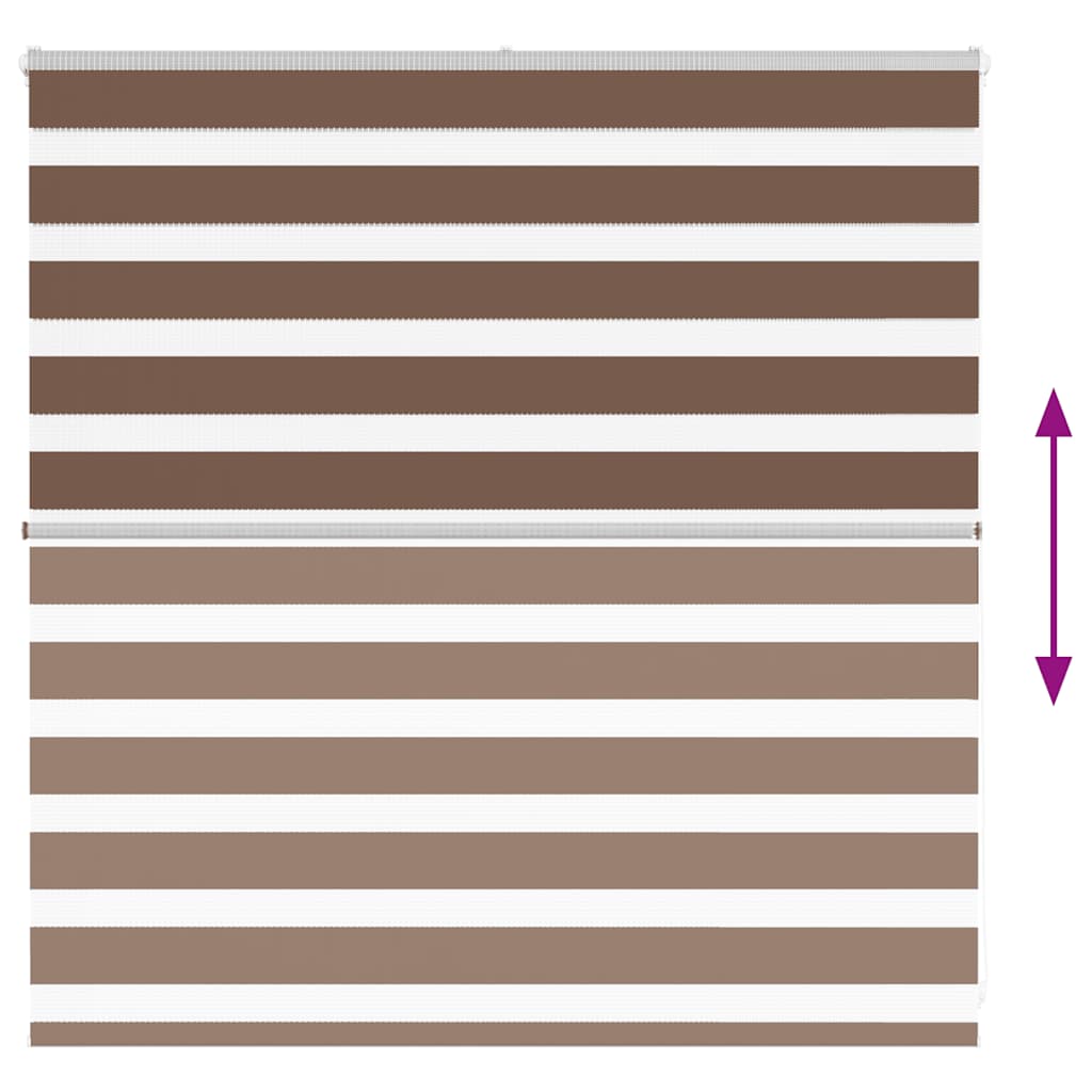 vidaXL Zebra Blind Brown 145x100 cm Fabric Width 140.9 cm Polyester 5