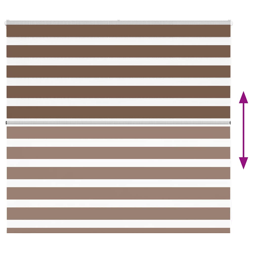 vidaXL Zebra Blind Brown 155x100 cm Fabric Width 150.9 cm Polyester 5