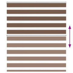 vidaXL Zebra Blind Brown 120x150 cm Fabric Width 115.9 cm Polyester 5