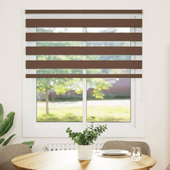 vidaXL Zebra Blind Brown 125x150 cm Fabric Width 120.9 cm Polyester 2