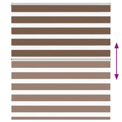 vidaXL Zebra Blind Brown 125x150 cm Fabric Width 120.9 cm Polyester 5