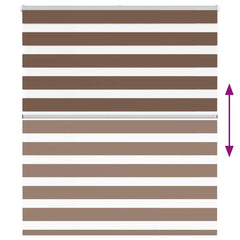 vidaXL Zebra Blind Brown 135x150 cm Fabric Width 130.9 cm Polyester 5